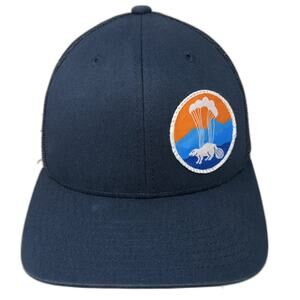 Boise Parachuting Beaver Snapback Trucker Hat Blue One Size Yupoong